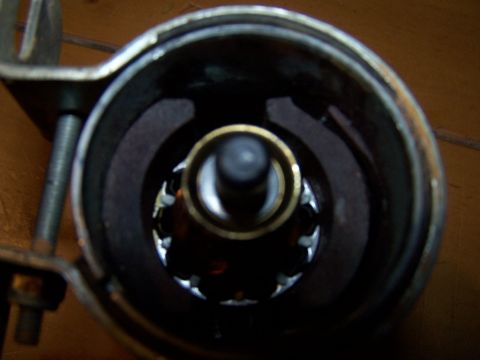 1979 Ford F-150 - The internal components of a starter motor, showing the armature and its windings.