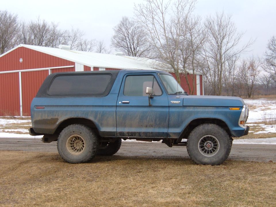 Blue 1979 Ford Bronco side view