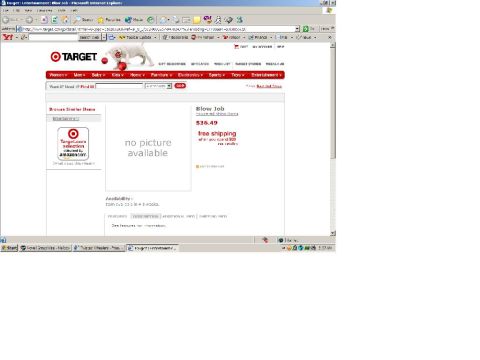 1966 Land Rover Discovery - A screenshot of the Target website displays a product listing with an inappropriate title and no accompanying image.