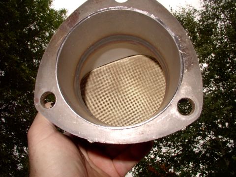 1990 Lincoln Town Car - Here I am holding it up to the light. Again this is not stainless, the reasoning is; stainless lasts for years, cat innards are busted up o…