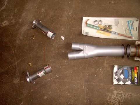 1990 Lincoln Town Car - Now it takes a pipe bender, with the tools and skill, to connect the flare ends to the Flowmaster Y collector and weld them up.