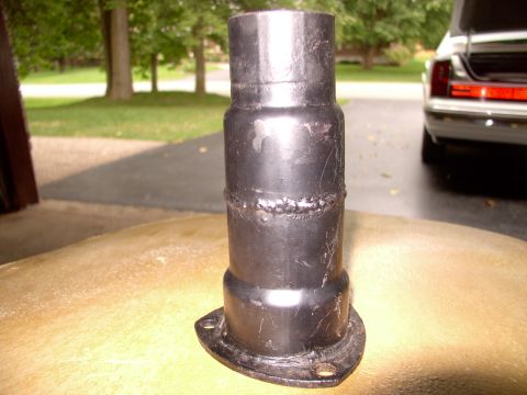 1990 Lincoln Town Car - This is an old one I had left over from the Bronco, I'll be using. The $3 JC Whitney collector ring is welded to a 3" to 2 1/2" reducer ($3…