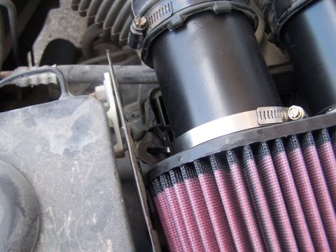 1995 Ford Bronco - FIPK fabricated to the stock airbox. By fabricated...I mean ziptied.