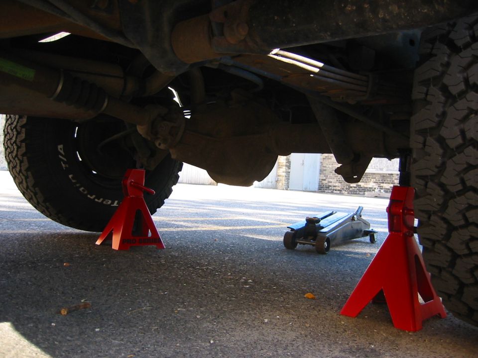 resting the axles on the jack stands, just don't trust the craftsman hydro alone for some reason