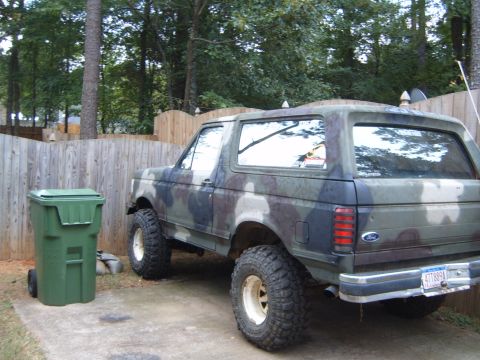1988 Ford Bronco - This camouflaged Ford Bronco appears to be from the late 1980s, not 1988.