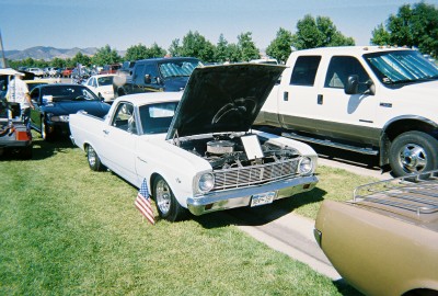 1972 Ford Ranchero - White 1970 Ford Ranchero on display at an outdoor car show.