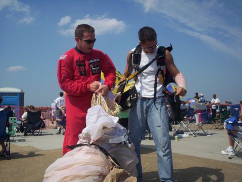 1989 Ford Bronco - One of the jumpers used the space in front of us to pack his chute after the jump. Cool guy in the UK Army, CPL Mark Scobie. He's actually…