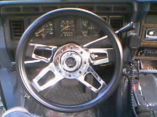 1986 Ford Bronco - This is my new challenger 440 chrome web steering wheel.