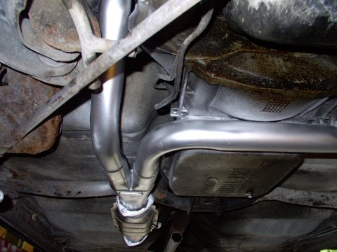 1990 Lincoln Town Car - Even happier with the clearance around the tranny lines. Everything is tucked up as close to the floor as the stock dual pre-catted headpip…