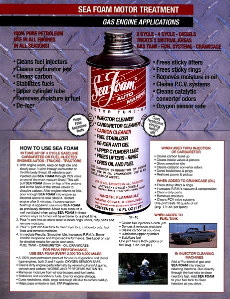 1986 Ford Bronco - This document details the uses and benefits of Sea Foam Motor Treatment for various engine applications.