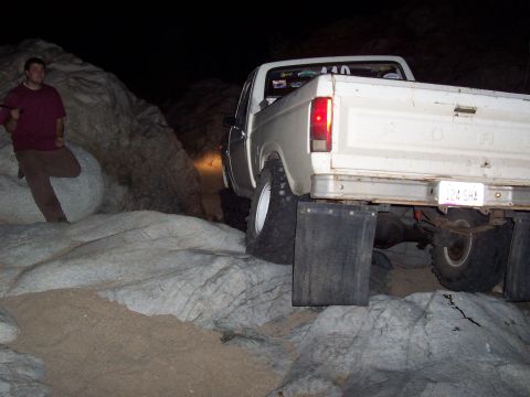 1981 Ford F-150 - Going back down the rocks, on a different line. Cost me at the bottom...