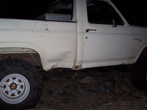 1981 Ford F-150 - Dent from first rock