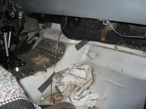1976 Ford F-150 - This is how far the heater box comes down inside the cab.