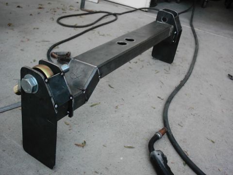 1978 Ford Bronco - A custom-fabricated trailer hitch receiver assembly is shown, likely for a project vehicle.