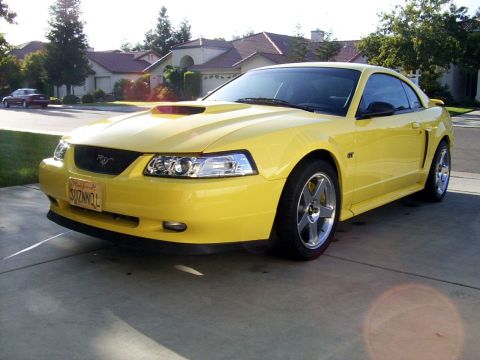 2002 Ford Mustang - Front Angle New Chrome Projector Headlights