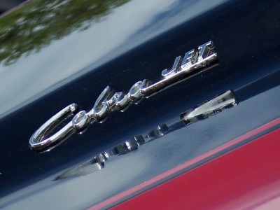1972 Ford Ranchero - A close-up view of a chrome emblem reading "Custom Jet" is visible on the vehicle's body.