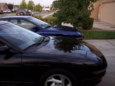 1995 Ford Probe - Two 1995 Ford Probes are parked next to each other in a residential driveway.