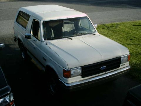 1988 Ford Bronco - This white Ford Bronco appears to be from the 1987 model year, based on its body style.