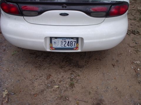 2000 Ford Taurus - Rear view of a white 2000 Ford Taurus, displaying its license plate.
