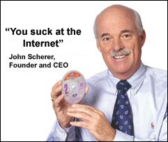 1995 Ford Bronco - John Scherer, Founder and CEO of SuperMotors, holds a CD with a humorous message.