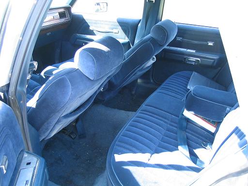 Blue velour seats and interior of a car