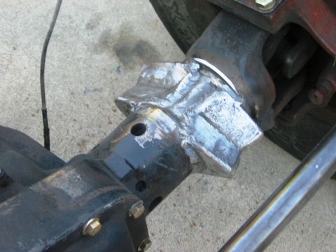 1985 Ford Bronco - Close-up of a welded differential housing, likely modified for off-road use.