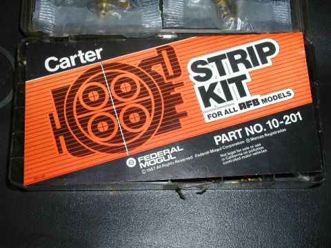 1967 Ford Ranchero - Carter Strip Kit for All AFB Models, part no. 10-201, manufactured by Federal-Mogul Corporation, copyright 1967.