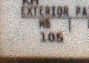 1988 Ford Bronco - A document displays 'EXTERIOR PART' and the number '105', with a Supermotors.net logo at the bottom.