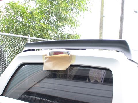 1993 Ford C-350 (Centurion Conversions) - traced 3rd brake light to make a cut-out in the spoiler