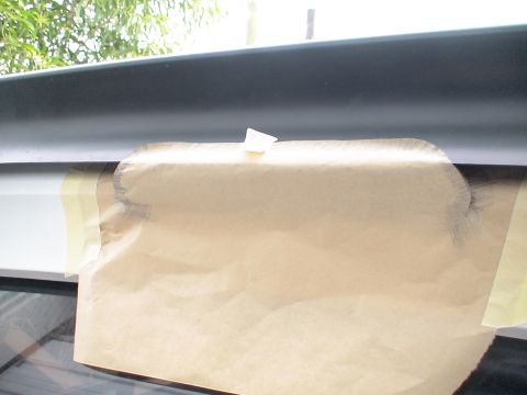 1993 Ford C-350 (Centurion Conversions) - moved the spoiler into position and traced the area to be cut