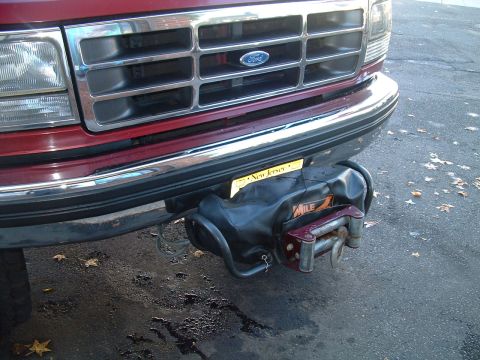 1994 Ford Bronco - A Mile Marker winch is mounted to the front bumper of a 1994 Ford Bronco.