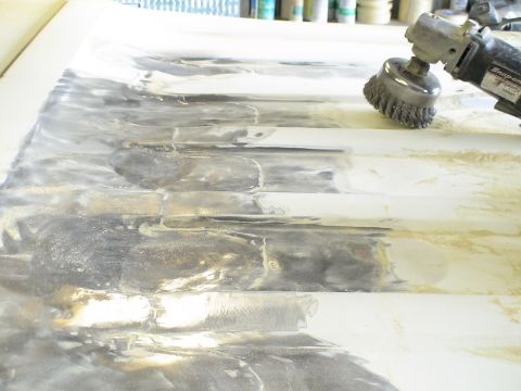 1993 Ford C-350 (Centurion Conversions) - first round of sanding/grinding