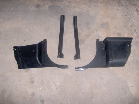 1994 Ford Probe - Set of four black plastic interior trim pieces, likely for a car's door sill and A-pillar.