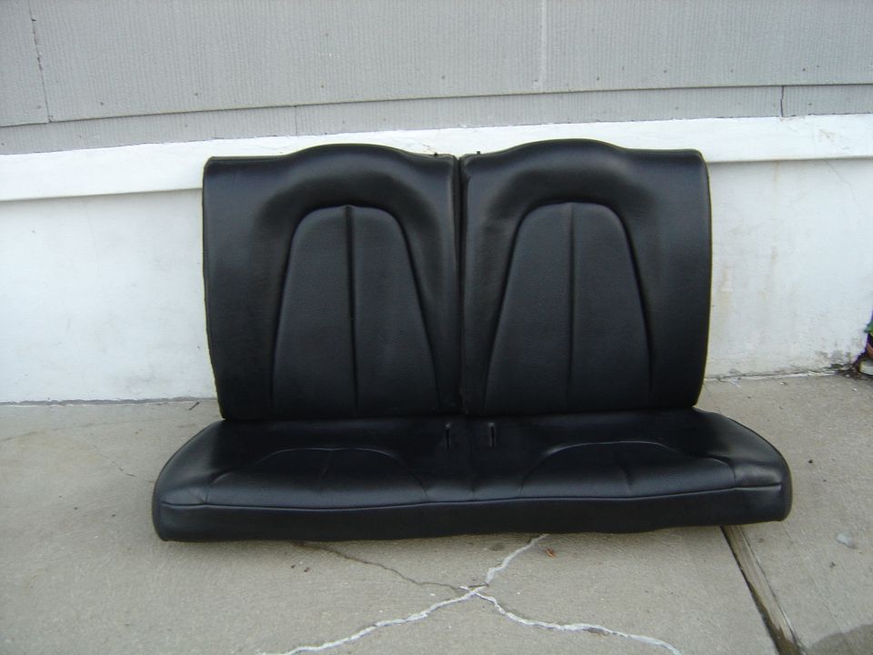 Black leather rear car seats