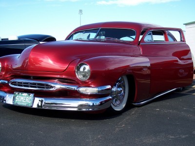 1972 Ford Ranchero - Customized 1950 Mercury Eight with a unique chopped roof and lowered stance.