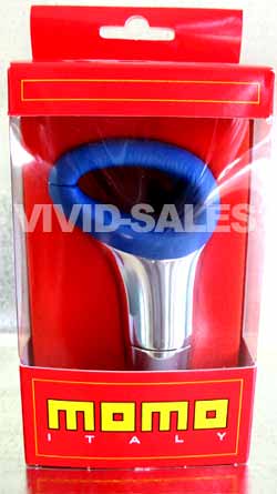 1995 Ford Probe - Momo shifter boot and trim in packaging with blue fabric and chrome accents.