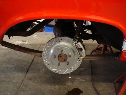 1966 Ford Fairlane - Rear 12 inch rotor and caliper installed.