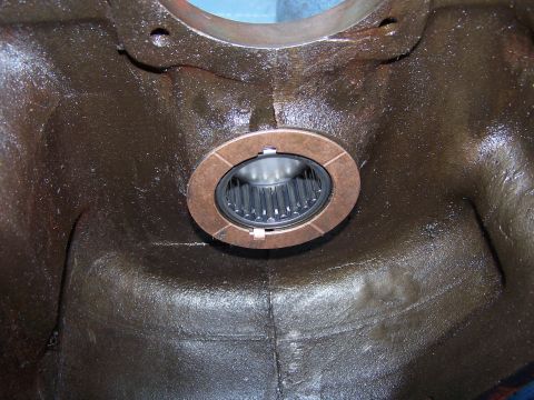 1979 Ford F-150 - Transmission housing interior with a bearing and splined shaft visible.