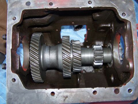 1979 Ford F-150 - Close-up view of internal transmission gears within a metal casing.