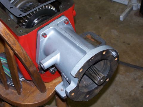 1979 Ford F-150 - Close-up of a transmission component, showing internal gears and a splined output shaft.