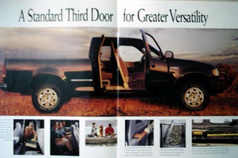 1997 Ford F-150 - Advertisement for the 1997 Ford F-150, highlighting its standard third door for enhanced versatility.