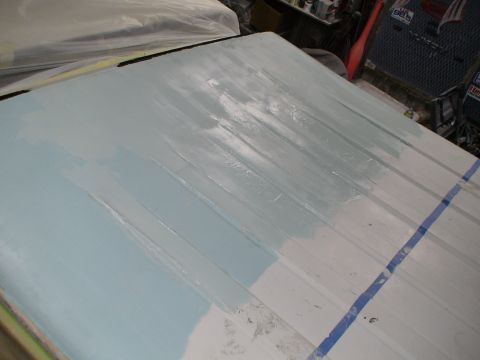 1993 Ford C-350 (Centurion Conversions) - final coat of lightweight filler for the day. Hopefully it'll be the last...