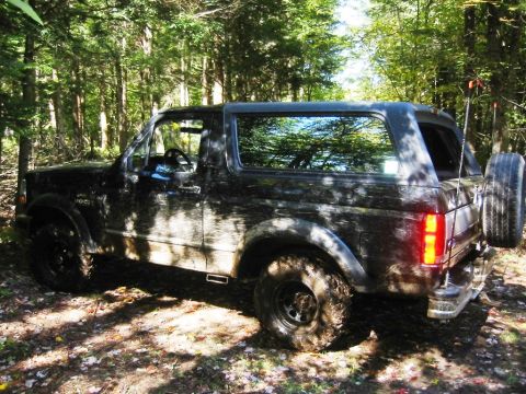 1995 Ford Bronco - at the cabin 10-1. with the new tires and wheels on.