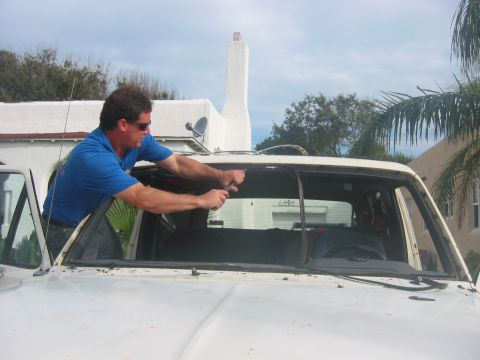 1989 Ford Bronco - Already removed the weatherstripping, cleaning out the tracks