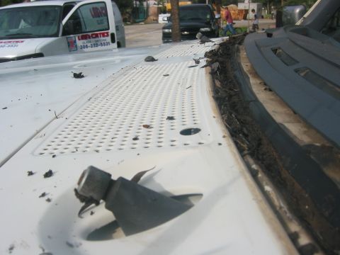 1989 Ford Bronco - lots of mud/sand behind the weather stripping