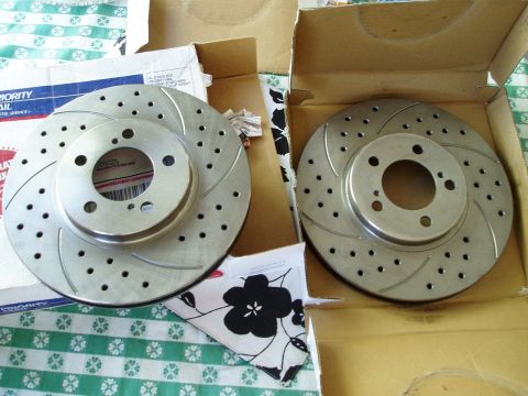 1993 Ford Taurus - 11.6" drilled/slotted rotors