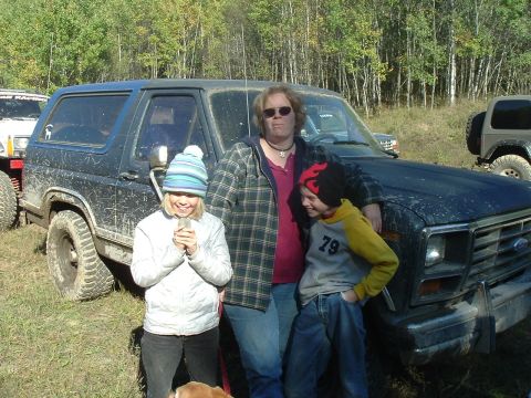 1982 Ford Bronco - Family pic. Myself, Joe, Jessica, partial of our dog and our Bronco :)