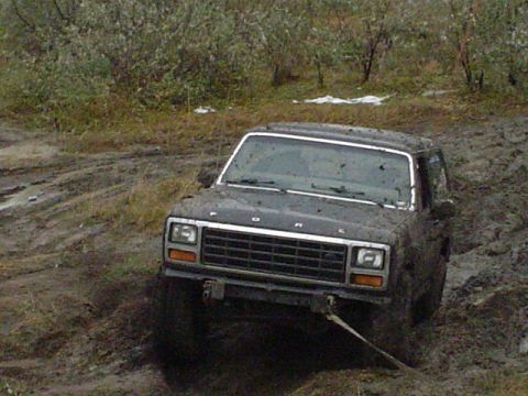 1981 Ford Bronco - 2nd attempt after getting out of the rut.
