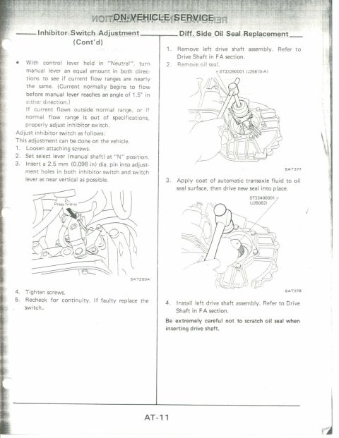 1990 Nissan Micra - This document page provides instructions for vehicle maintenance procedures.