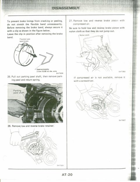 1990 Nissan Micra - Disassembly instructions for brake components are detailed on this service manual page.